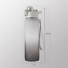 1300ML(46oz) Gradient Color Sports Water Bottle Leakproof Water Bottle with Scale Time Marker
