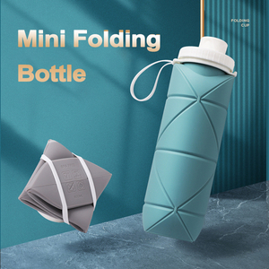 600ml(20oz) Collapsible Water Bottles Leakproof BPA Free Silicone Foldable Water Bottle for Fitness Hiking 